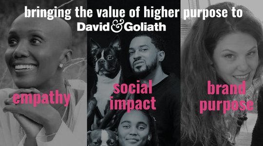 David & Goliath social impact arm — empathy, social impact, brand purpose, 2019